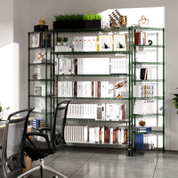 Heavy Duty 6 Tier Wire Shelving Unit 6000 LBS Capacity Height Adjustable Metal Garage Storage Shelves with Wheels Green