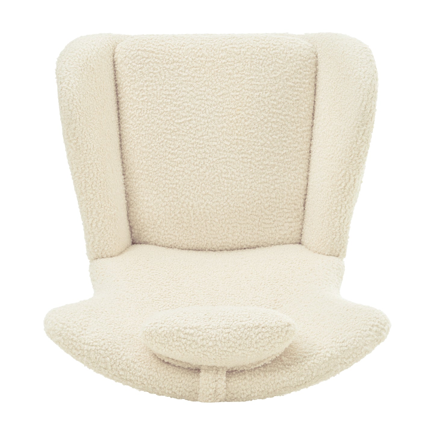 Beige Teddy Upholstered Rocker Glider Chair with Adjustable Headrest for Nursery Bedroom Living Room Office