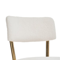 Set of 2 Modern Teddy Fabric Bar Stools with Metal Base - Beige Upholstered High Stools for Kitchen Dining Living Room