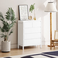 4-Tier 5-Drawer MDF Storage Cabinet for Bedroom Living Room Dining Room Hallways White