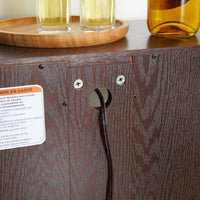 Elegant Cherry Curio Cabinet with Tempered Glass Doors Adjustable Shelves Mirrored Back and Lighted Display for Home Office