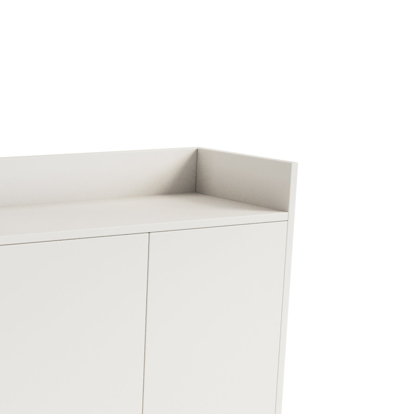 Stylish 4-Door Storage Cabinet with Square Metal Legs for Living Room and Kitchen in White