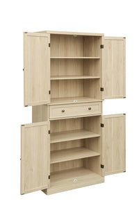 4 Door Storage Cabinet with 1 Drawer and 4 Adjustable Shelves for Home Office Organization