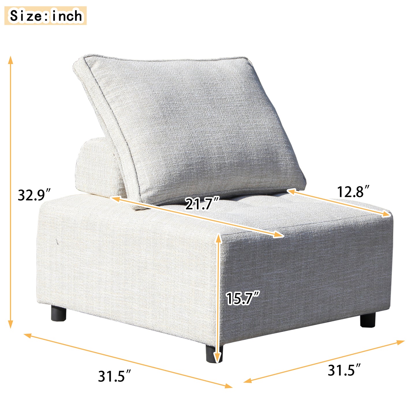 Outdoor Modular Sofa Aluminum Frame Removable Cushions Waterproof Cover