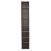 8-Tier Slim Media Tower Rack Adjustable Shelves Tall Bookcase Storage Cabinet for Home Office Display