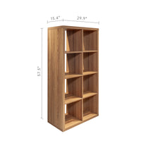 8-Cube Organizer Storage Bookcase with Open Back Shelves for Home Office Walnut Color