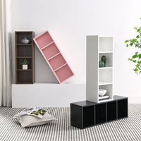 8-Tier Slim Media Tower Rack Adjustable Shelves Tall Bookcase Storage Cabinet for Home Office Display