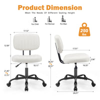 Of The Product: PU Leather Low Back Task Chair Small Home Office Chair With Wheels