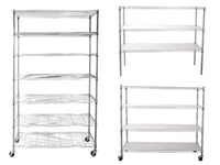 7 Tier Heavy Duty Wire Shelving Unit 2450 LBS Capacity Height Adjustable Metal Storage Shelves with Wheels for Garage and Kitchen