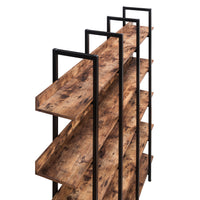 5 Tier Open Bookshelf Vintage Industrial Style Metal Frame MDF Board Home Office Storage Shelf