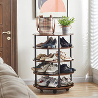 4-Tier Revolving Shoe Rack Storage Organizer for Closet and Entryway Space Saver Adjustable Design