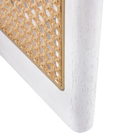 Chinese Style White Solid Wood Imitation Rattan Rectangular Coffee Table Small Living Room Low Table