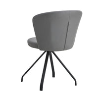 Gray 360 degree  Swivel Makeup Chair PU Vanity Chair Upholstered with Black Metal Legs for Home Office Dining Room Bedroom