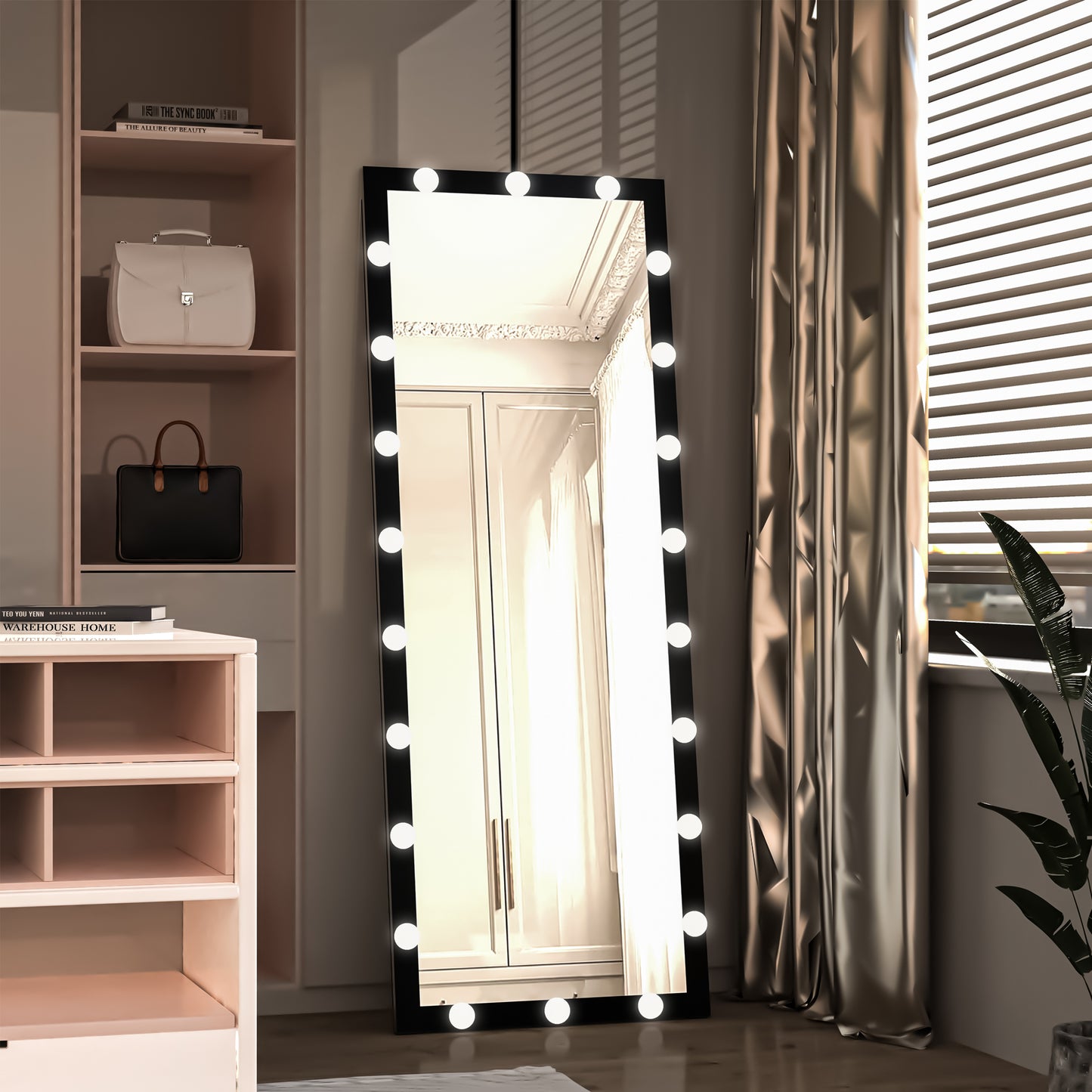 Full Length Mirror with Lights 3 Color Modes Lighted Standing Floor Mirror for Dressing Room Bedroom Wall Mounted Touch Control 63x24inch