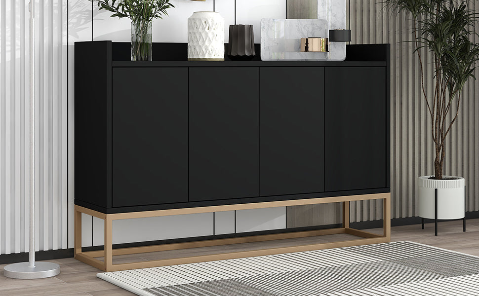 Elegant Modern Sideboard Buffet Cabinet with Ample Storage for Dining Room Entryway Black