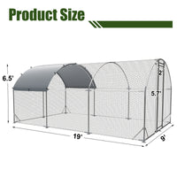 Large Metal Chicken Coop with Steel Wire Netting, Waterproof Oxford Cloth Cover, UV Protection, Outdoor Cage for Ducks, Rabbits