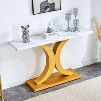 Modern Minimalist Gray Wood Foyer Table MDF Top Stainless Steel Bracket Stylish Entryway Furniture