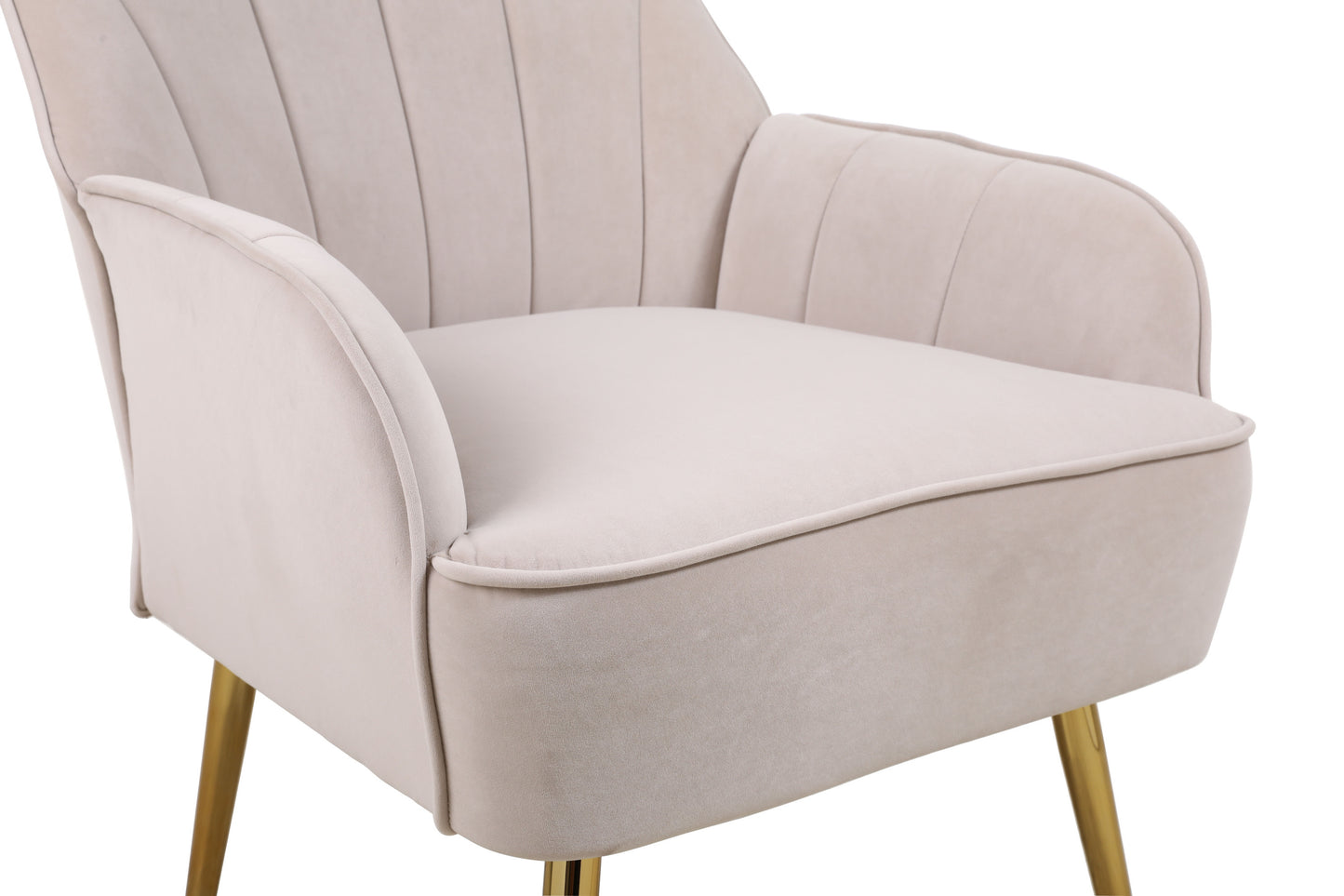 Modern Mid Century Velvet Sherpa Armchair for Living Room Bedroom Office Easy Assembly Beige