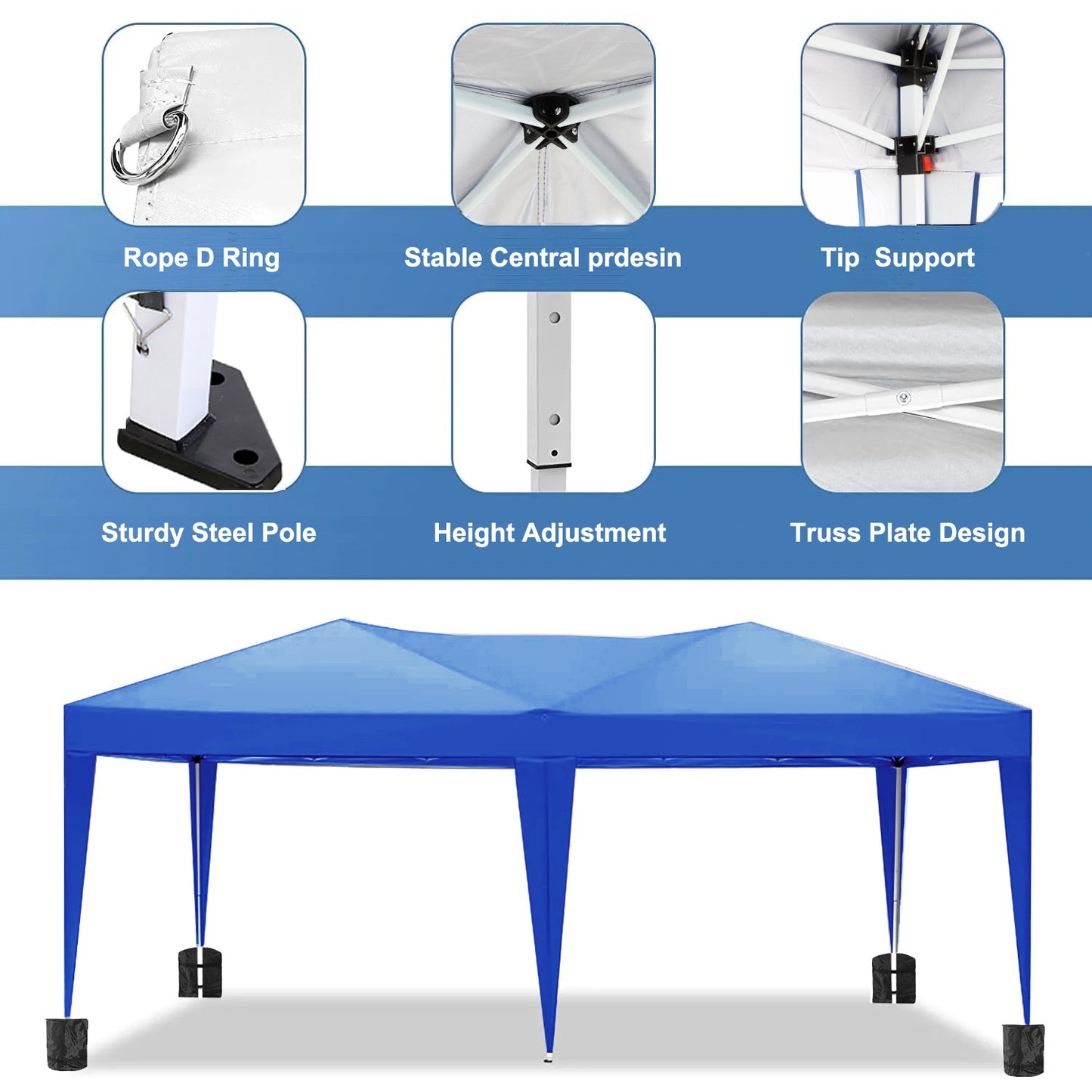 10x20 Pop Up Canopy with 6 Removable Sidewalls Portable Outdoor Shelter for Events Beach Weddings Camping UPF 50+