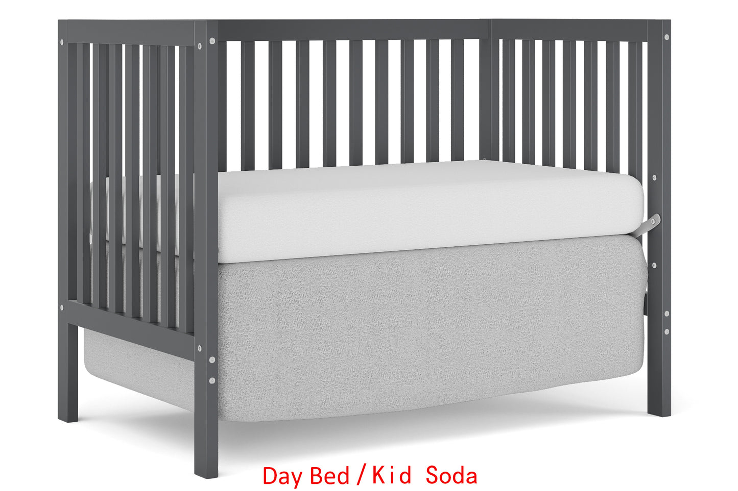 5-In-1 Convertible Crib Toddler Bed Fits Standard Full-Size Mattress Easy Assembly Storm Grey 53x29x9 Inches