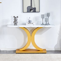 Modern Minimalist Gray Wood Foyer Table MDF Top Stainless Steel Bracket Stylish Entryway Furniture