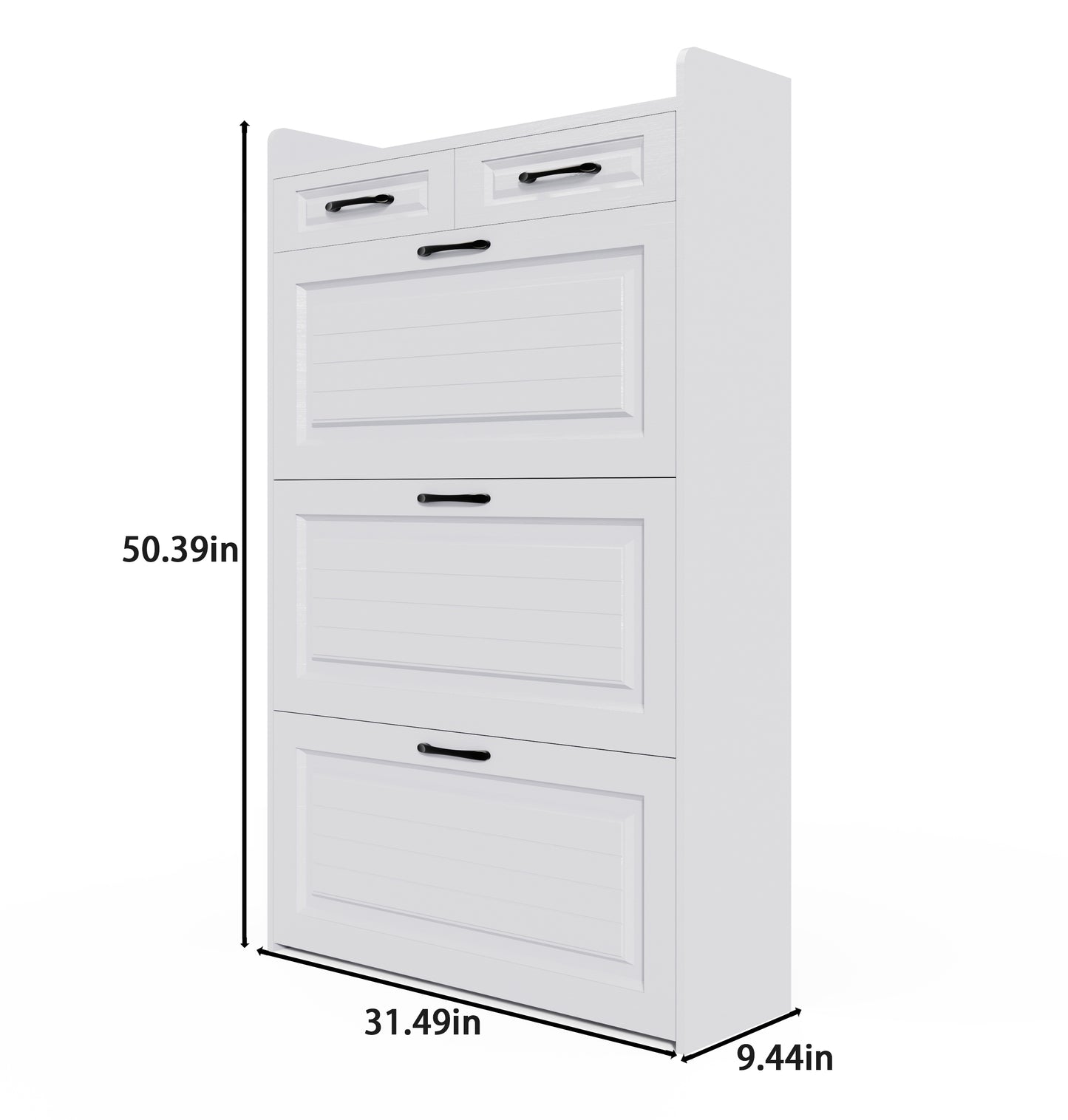 Freestanding Shoe Cabinet with Flip Door Modern Shoe Rack Storage Box for Entrances Corridors Bedrooms White Assembly Required