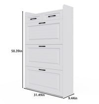 Freestanding Shoe Cabinet with Flip Door Modern Shoe Rack Storage Box for Entrances Corridors Bedrooms White Assembly Required