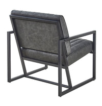 Modern High Quality PU Grey Steel Armchair for Kitchen Dining Bedroom Living Room