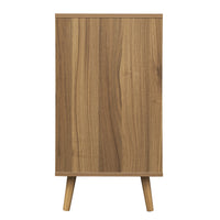 Modern 6 Drawer Wood Dresser Cabinet in Walnut Finish for Bedroom Storage