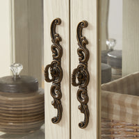 Elegant 2 Door Curio Cabinet with Glass Doors Adjustable Shelves Mirrored Back Lighted Display for Home Office