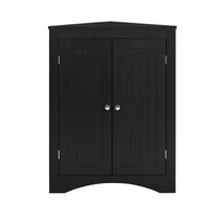 Bathroom Floor Corner Cabinet with Doors and Shelves Free Standing Storage for Kitchen Living Room Organizer