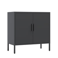 Metal Storage Cabinet with Doors Adjustable Shelves Steel Garage File Cabinet for Home Office School Gym Black