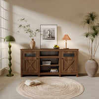 Modern Wooden Living Room Storage Cabinet with Shelves and Display for Kitchen and Dining