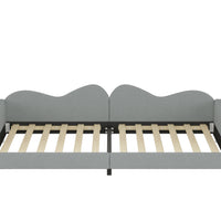 Twin size Upholstered Daybed, Sherpa Fabric Sofabed with Cloud-Shaped Backrest, No Box-spring Needed, Gray