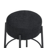 Set of 2 24 Inch Tall Round Upholstered Bar Stools for Kitchen and Coffee Shops Contemporary Design