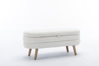 Velvet Fabric Storage Bench Bedroom Bench With Wood Legs For Living Room Bedroom Indoor