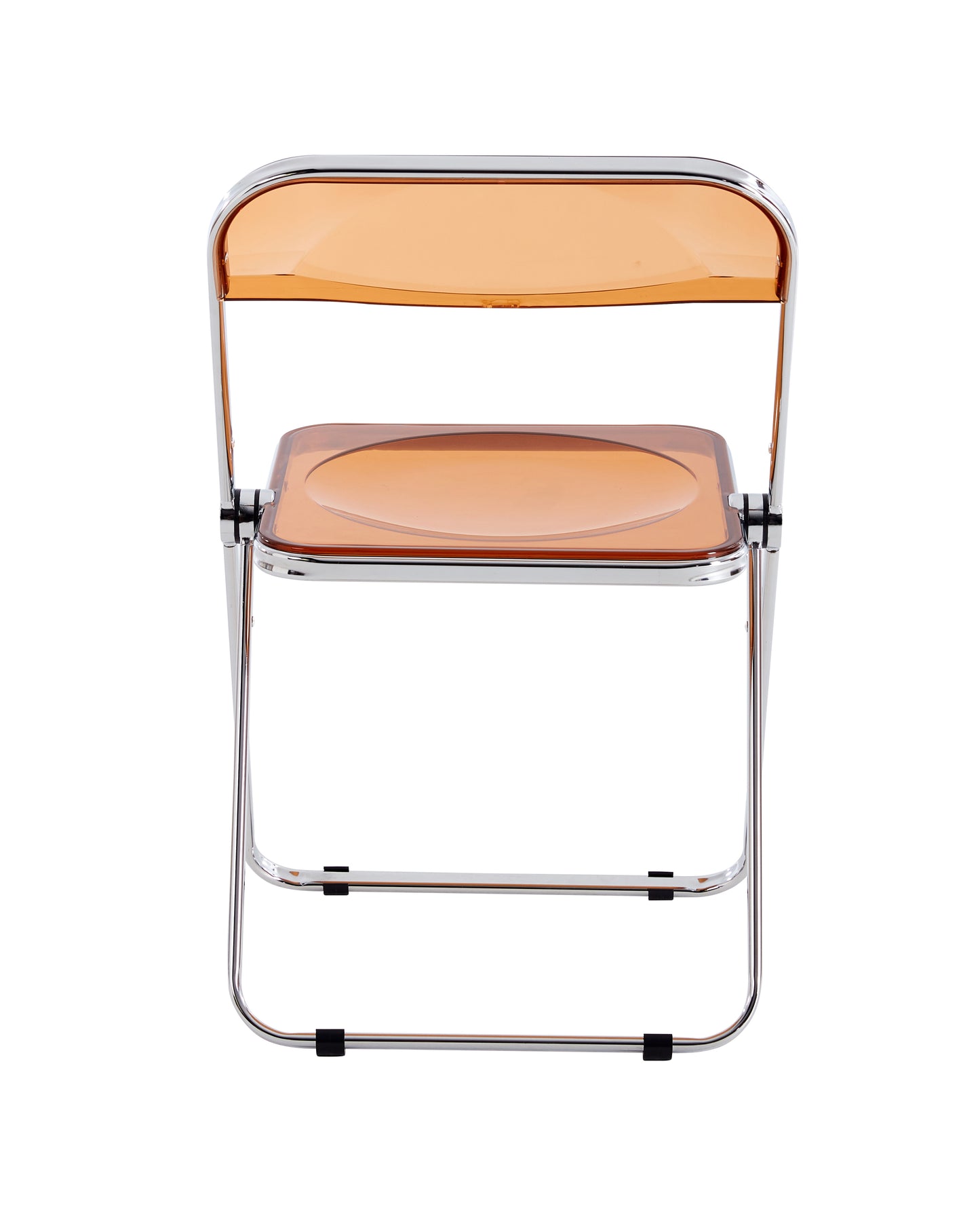 Transparent Yellow Folding Chair Clear Plastic Seat for Living Room Home Office