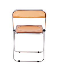 Transparent Yellow Folding Chair Clear Plastic Seat for Living Room Home Office