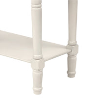 Slim Ivory White Console Table with 3 Storage Drawers and Bottom Shelf for Entryway or Living Room