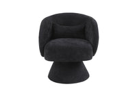 Stylish Swivel Accent Armchair With Round Barrel Design, Cozy Fabric Seating For Living Room Or Bedroom - Beige