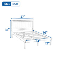 Full Platform Bed Frame with Headboard - Sturdy Wood Slat Support, No Box Spring Required, Espresso Finish