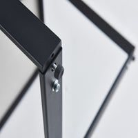 Minimalist Square Coffee Table Black Metal Frame Sintered Stone Top Modern Living Room Furniture