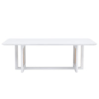 Chinese Style White Solid Wood Imitation Rattan Rectangular Coffee Table Small Living Room Low Table