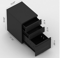 Metal 3 Drawer File Cabinet for Legal or Letter Files Office Home Storage Solution