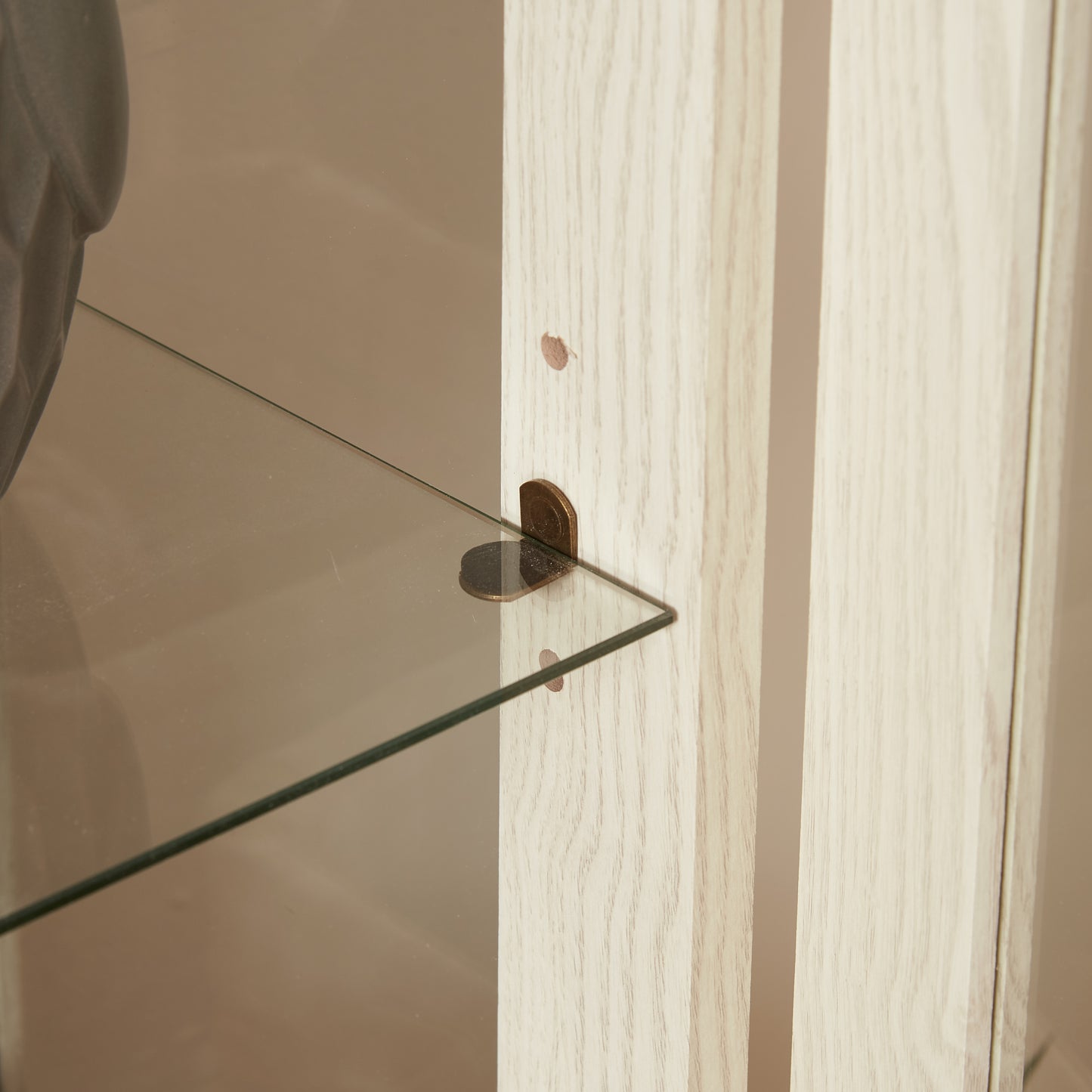 Elegant 2 Door Curio Cabinet with Glass Doors Adjustable Shelves Mirrored Back Lighted Display for Home Office