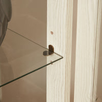 Elegant 2 Door Curio Cabinet with Glass Doors Adjustable Shelves Mirrored Back Lighted Display for Home Office