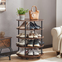 4-Tier Revolving Shoe Rack Storage Organizer for Closet and Entryway Space Saver Adjustable Design