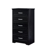 Modern 5 Tier Chest of Drawers with Metal Pulls for Bedroom Living Room Organizer Black 25.2L x 15.8W x 43.5H