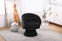 Stylish Swivel Accent Armchair With Round Barrel Design, Cozy Fabric Seating For Living Room Or Bedroom - Beige