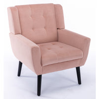 Modern Soft Velvet Ergonomic Accent Chair for Living Room Bedroom Indoor Use with Black Legs